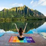 👉 Badhanddoek zand polyester active Gedrukt Zomer Vierkant Regenboog Strandlaken Sjaal Muur Opknoping Yoga Mat, Maat: 150 x 75cm