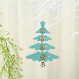 👉 Kerstboom blauw houten active 7 STKS Ornamenten Letters Hangers (Blauw)
