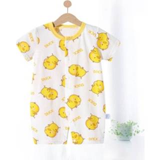 👉 Rompertje 80 active baby's Ademende van babykatoen (kleur: Little Cute Duck Maat: 80)