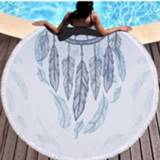 👉 Strandlaken active Dream Catcher Series Pattern Circulaire Microfiber met Kwastje, Geschikt voor Zwemmen / Badkamer Picknick (Dream 9)