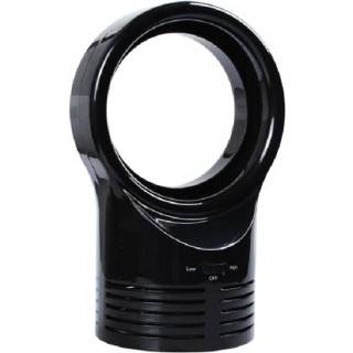 👉 Bladloze ventilator zwart active Bladeless miniventilator ronde desktop luchtkoelventilator luchtkoeler, stijl: EU-stekker (zwart)