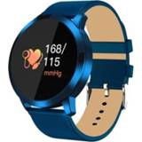 👉 Smartwatch blauw active Q8 OLED-kleurenscherm mode IP67 waterdicht, ondersteuning hartslagmeter / bloeddruk zuurstof fitnesstracker (blauw)