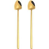 👉 Lepel goud active 2 STUKS roestvrijstalen creatieve koffielepel bar ijslepel vergulde lange roerlepel, stijl: spitse lepel, kleur: