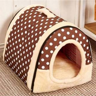 👉 Hondenbed l active Opvouwbaar Kattenbed Huis Dierbenodigdheden voor kleine middelgrote honden Reiskennels, maat: (Coffee Dot)