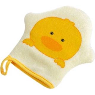 Babybadje gele active baby's Cartoon Super Zachte Katoenen Douche Borstel Leuke Dier Modellering Spons Poeder Wrijven Handdoek Bal voor Baby (Grote Eend)