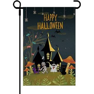 👉 Vlag linnen active 4 STUKS Dubbelzijdig Halloween Tuin Decoratieve (GF207-14 Ghost Castle)