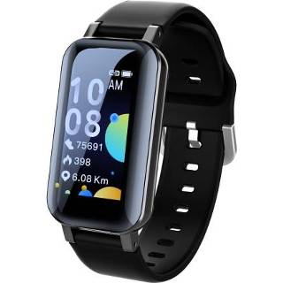 👉 Oortelefoon zwart active T89 Pro 1,14 inch TFT-kleurenscherm bluetooth slimme armband, ondersteuning slaapbewaking / bloedzuurstofbewaking hartslagbewaking (zwart)
