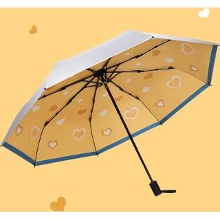 👉 Parasol active Drievoudige titaniumzilveren Zonbescherming en UV-bescherming Regen- of regenparaplu, Stijl: handmatig (Sunshine Love)