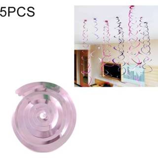 👉 Ornament PVC rose goud active peuters 5 STKS 70 cm Spiraal Ornamenten Kerst Kleuterklas Verjaardagsfeestje Scene Layout Opknoping Pailletten (Rose Goud)