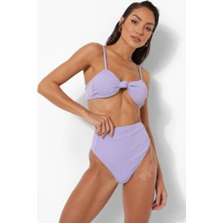 👉 Opgeknoopte Strapless Bikini Top Met Textuur, Lilac
