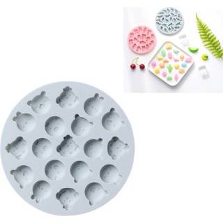 👉 Snoep roze active 10 STKS Ronde Cartoon Zachte Gelei Stoombare Siliconen Mal Ijs Chocolade Druppelvorm, Stijl: Bunny Bear (Roze)