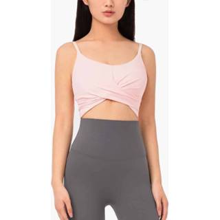 👉 Slinger s active Effen gewikkelde kleine naakt rug yoga sportondergoed (kleur: porseleinroze maat: S)