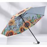 👉 Zonnebloem hemelsblauw vinyl active Zonnebrandcrème Dubbellaags Zonnescherm UV-paraplu Opvouwbare regen en zon Paraplu voor twee doeleinden (hemelsblauw)