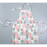 👉 Schort roze l active Simple Grid Dik Katoenen Keuken Bakken Huis Waterdichte Schort, Maat: (Roze Driehoek)