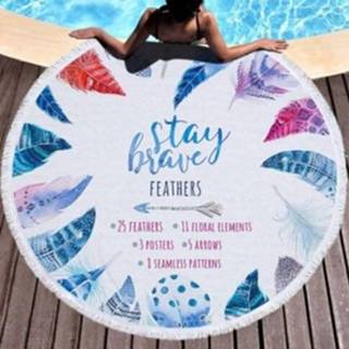 👉 Strandlaken active Dream Catcher Series Pattern Circulaire Microfiber met Kwastje, Geschikt voor Zwemmen / Badkamer Picknick (Dream 12)