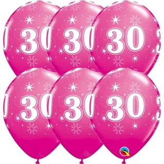 👉 Ballon magenta roze Ballonnen 30 Jaar Fuchsia Qualatex 6 Stuks 71444534611
