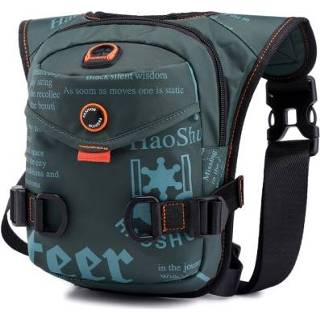 👉 Heuptas groen active mannen HaoShuai 5126 Outdoor Riding Beenzak Multifunctionele Sport Heren Borsttas Draagbare Messenger Bag (Donkergroen)