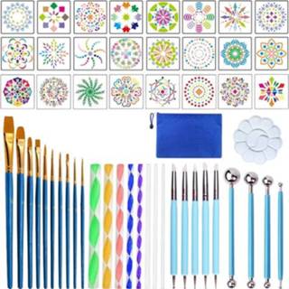 👉 Opbergtas active mannen 53 STKS Mandala-tekengereedschap met