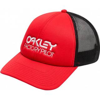 👉 Rood One Size mannen Oakley - Factory Pilot Trucker Hat Pet maat Size, 193517116347