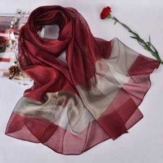 👉 Zonnebrandcreme rood zijde active vrouwen Dames zijden zonnebrandcrème omslagdoek strandlaken sjaal, afmeting: 200cm (donkerrood)