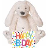 👉 Knuffel active kinderen Kinder cadeau konijn met Happy birthday wenskaart