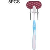 👉 Tandenborstel active 5 STKS roestvrijstalen bekerhouder wandmontage wasbekersrek, stijl: enkele rij (Claret)