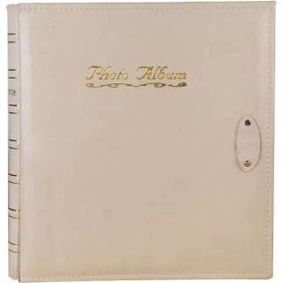 👉 Fotoalbum beige PU active 6 inch 500 vellen interstitiële PP-album lederen retro bronzing omslag (beige)