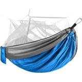 👉 Klamboe blauw grijs active Versleuteling Hangmat Outdoor Camping Anti-Klamboe Gaas Hangmat, Maat: 260x140cm (Donkerblauw Grijs)