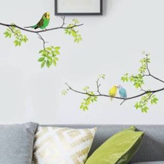 Muursticker active Verse takken vogels woonkamer tv bank achtergrond decoratie