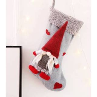 👉 Kerstversiering grijs active Kerstversieringen Driedimensionale anonieme pop Kerstsok Kerstcadeau Snoepzak (grijs)