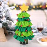 👉 Kerstversiering rode groen active Kerstboom Kleverige Bal Wijnfles Cover Restaurant Hotel Decoratie Rekwisieten (Lichtgroen)