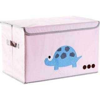 👉 Opbergdoos roze active kinderen M 39x26x26cm Doek Kinderspeelgoed Cartoon Box Opvouwbare Kleding (Roze Schildpad)