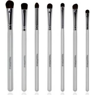 👉 Kwast wit zilver active HappyMakeup 7 PCS professionele make-up kwasten set tools (wit + zilver)