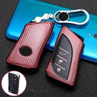 👉 Sleutelring roze active Voor Lexus Smart 3-knops auto TPU sleutel beschermhoes sleutelhoes met (roze)