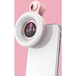 👉 Mobiele telefoon roze active Macrolens Make-up Selfie Light (roze)