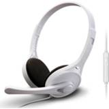 👉 Computerspel wit active Edifier K550 3,5 mm stekker Bedrade draadbediening Stereo Headset met microfoon, kabellengte: 2 m (Fashion White)