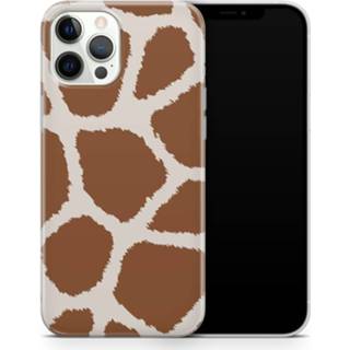 👉 Bruin wit ShieldCase Freaky Giraffe iPhone 12 Pro Max hoesje (bruin/wit) 8720391665221