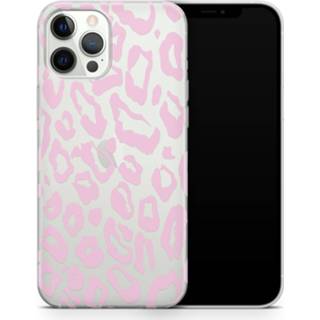 👉 Transparant roze ShieldCase Panther Pattern iPhone 12 Pro Max hoesje (transparant/lichtroze) 8720391665153