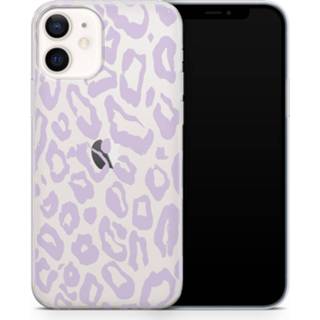 👉 Transparant lila ShieldCase Panther Pattern iPhone 12 hoesje (transparant/lila) 8720391665085
