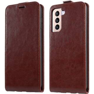 Flipcase bruin leer Shieldcase Samsung Galaxy S21 Plus flip case (bruin leer) 8720391624174