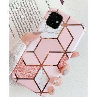 👉 Roze ShieldCase Pink Pattern iPhone 12 - 6.1 inch hoesje (roze) 7424910818884