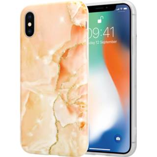 👉 Oranje marmer X Xs ShieldCase Peachy Dreamy iPhone / hoesje (oranje) 7424913817808