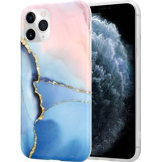 👉 Roze blauw goud marmer ShieldCase Magical Gold iPhone 11 Pro hoesje (roze/blauw) 7424911397364