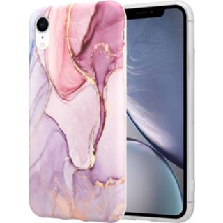 👉 Purper paars marmer ShieldCase Purple Passion iPhone Xr hoesje met camerabescherming (paars) 7424907190122