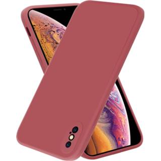 👉 Rood silicone X Xs ShieldCase iPhone / vierkante case (donkerrood) 7424904881856