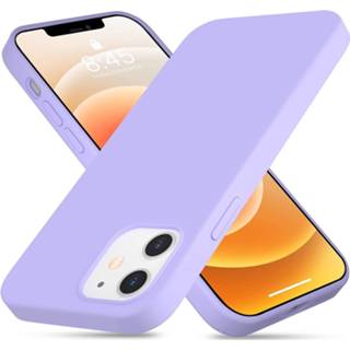Paars silicone ShieldCase case iPhone 12 Mini - 5.4 inch (lichtpaars) 7424925042014