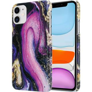 👉 Paars marmer ShieldCase Galaxy iPhone 11 hoesje (paars) 9501529189425