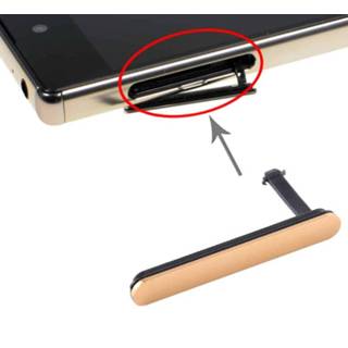 Houten blok zilver active Simkaartdop + Micro SD-kaart stofdicht voor Sony Xperia Z5 Premium (zilver)