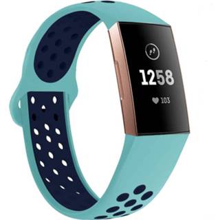 Sportband blauw Fitbit Charge 3 sport band (aqua/donkerblauw) 7424908540551