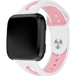 👉 Sportband wit roze Fitbit Versa duo sport band (wit/roze) 7424906093042